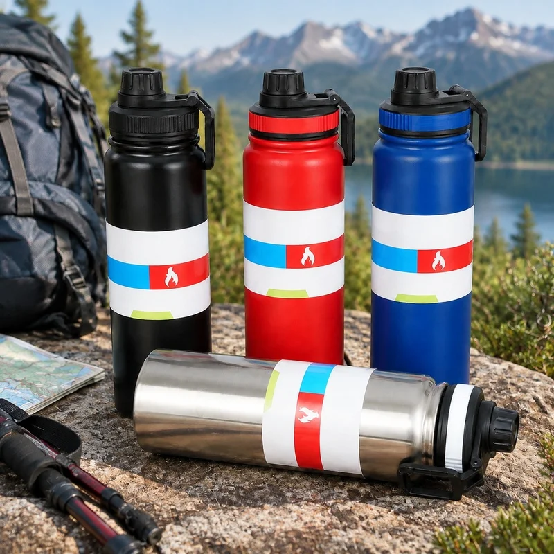 Insulated Vacuum Bottle 600-1000ML Stainless Steel Thermal Flask for Sports and Automotive Use Maintains Beverage Temperature