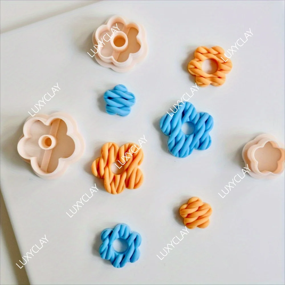 3pcs/set Boho Chic Daisy Flower Polymer Clay Cutters - 3 Different Hollow Flower Shape Clay Molds for DIY Jewelry Earring Making - view 4