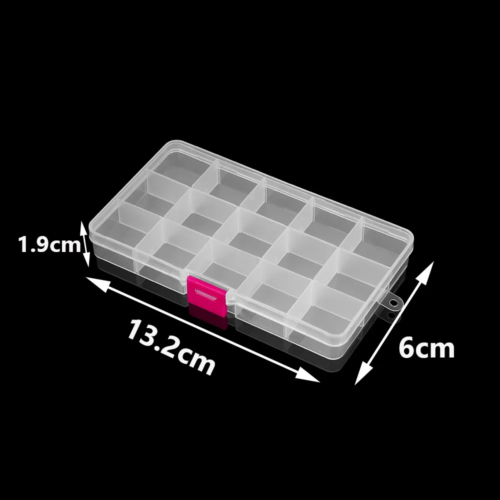 1 PCS Hot Selling 15 Grid Buckle Transparent Plastic box, Detachable Multi Grid Classification Jewelry Accessories Storage Box