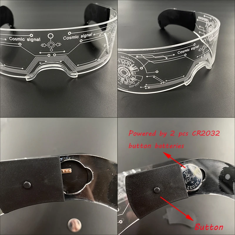LED Neon leuchtende Brille leuchten Rave Kostüm Party Dekor DJ Club Brillen Leistung Requisiten ändern Farbe Ball Brillen – Detail 9