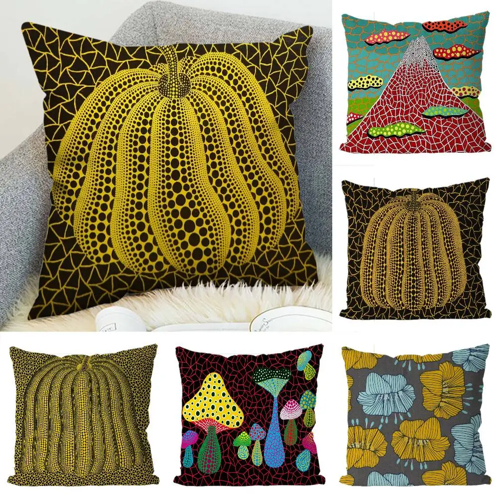 

Yayoi Kusama Pumpkin Pillow Case Luxury Double-sided For Car Pillows 45x45 Cushions Cover Home And Decoration Sofa Pillowcase 50