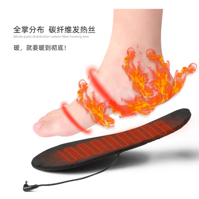 Insoles for Shoes USB Heated Shoe Insoles Feet Soft Washable Foot Pad Mat Electrically Heating Insoles Washable Warm Thermal