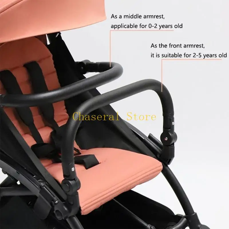 E7CE Pram Handle Bar Infant Pushchair Armrest Bumper Bar Baby Stroller Handle Bar with Adjust Angles Stroller Accessories