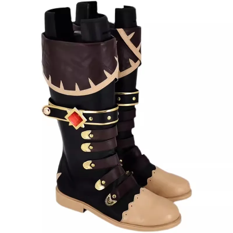 Genshin impact Diluc Cosplay Shoes Anime Game stivali lunghi Diluc Cosplay Costume Prop Shoes per accessori per feste di Halloween