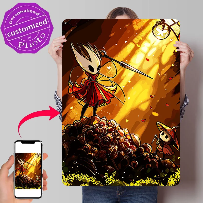 Hornet and the Knight in a Sunlit Chamber Personalized 3D Textured Metal Poster Wall Art Tinplate Sign for Room Decor Wand Deko