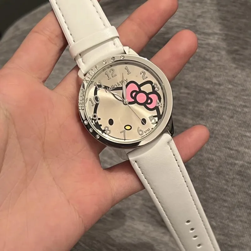 

Хит продаж, кварцевые часы с аниме Hello Kitty для женщин и детей, повседневные водонепроницаемые часы с мультяшным рисунком, модные наручные часы, подарок на день рождения, игрушки