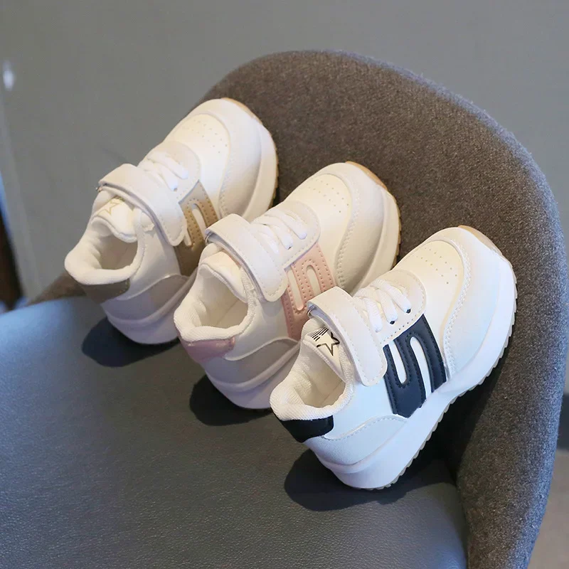 

Simple Style Color Blocked Children's Casual Shoes Hook Loop Non Slip Round Toe Boy Girl Breathable Comfortable Soft Sole Shoes