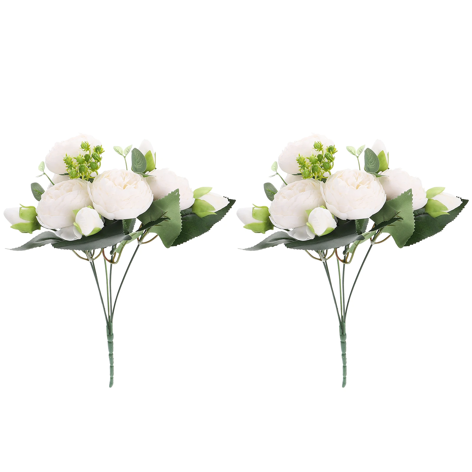 

2 Bunches Artificial Peony Flower Faux Floral Decoration Flowers Decorate for Heads Plastic Fake Bride