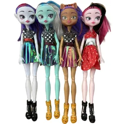 New Monster Dolls Joints  Movable Figures Girls Gifts Toys Colorful Hair ( shoes clothes randomly )