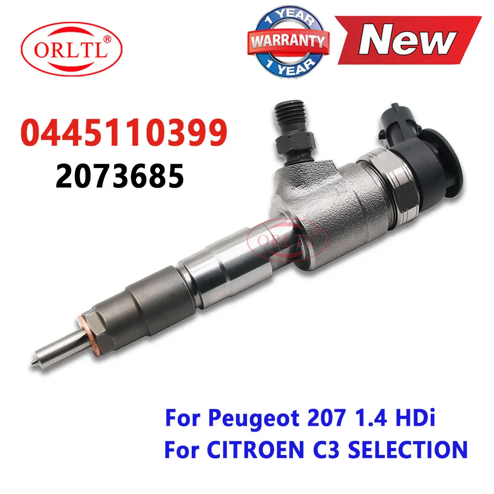 0445110399 2073685 Common Rail Injector Assy 0 445 110 399 Diesel Nozzle 0445 110 399 for CITROEN C3 Peugeot 207 1.4 HDi