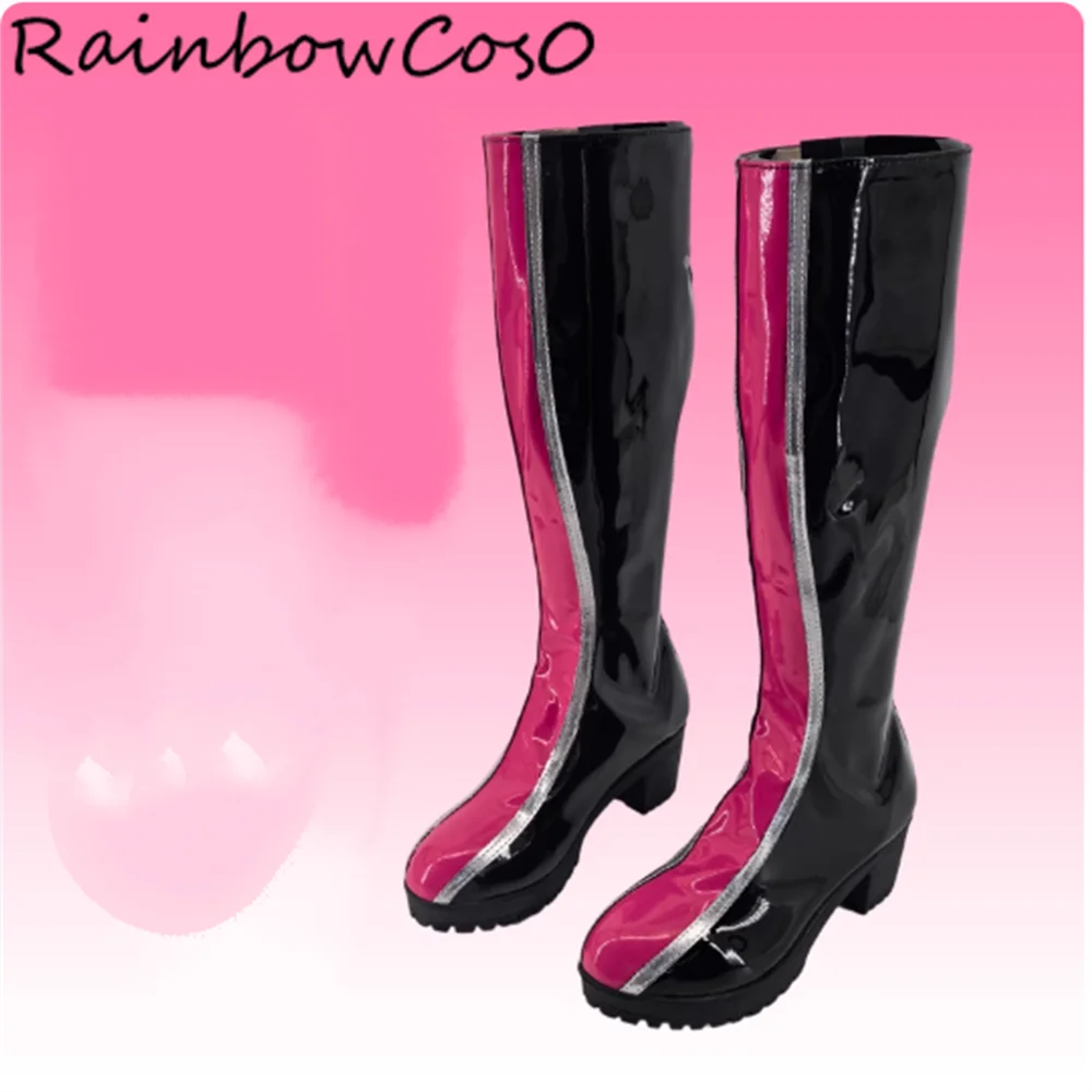 Women Girl  Cosplay Shoes Boots Game Anime Party Halloween RainbowCos0 W5029