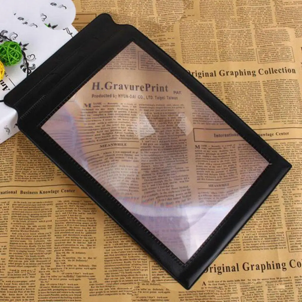 

Seniors Presbyopic Reusable Triple Full Page Magnifier Lenses Magnification Magnifying Glasses Ideal for Reading Small Prints