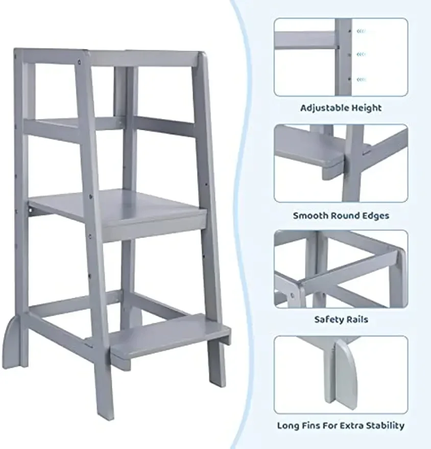 Learning Tower for Children Step Stool with Safety Rail Children's chair Height adjustable