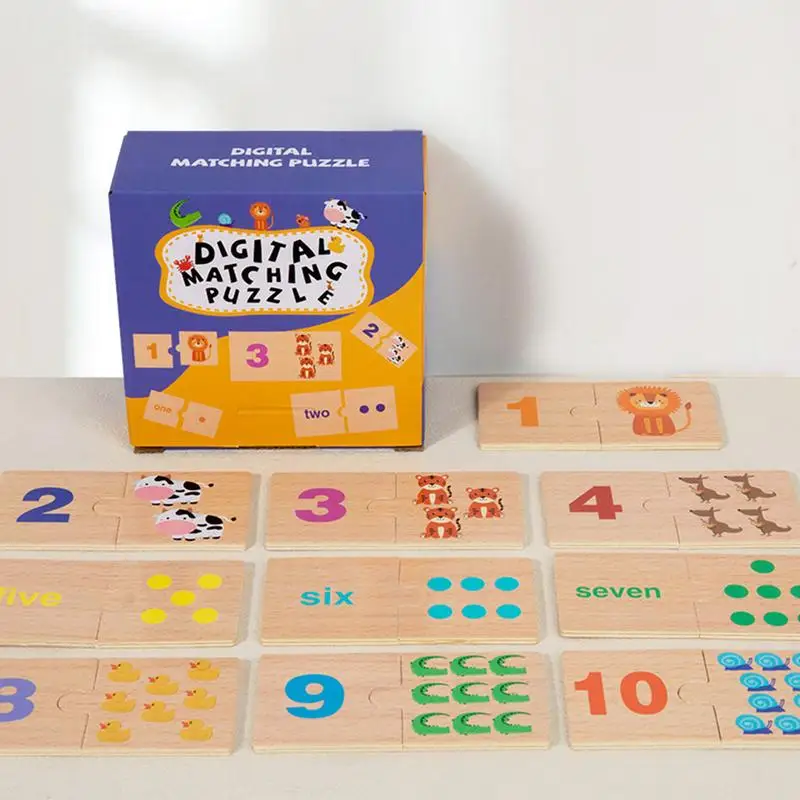 Nummer Wiskundespel 1-10 Houten Nummerpuzzelspel Educatief Tellen Speelgoed Award Winnen Vroeg Leren Tool Homeschoolbenodigdheden