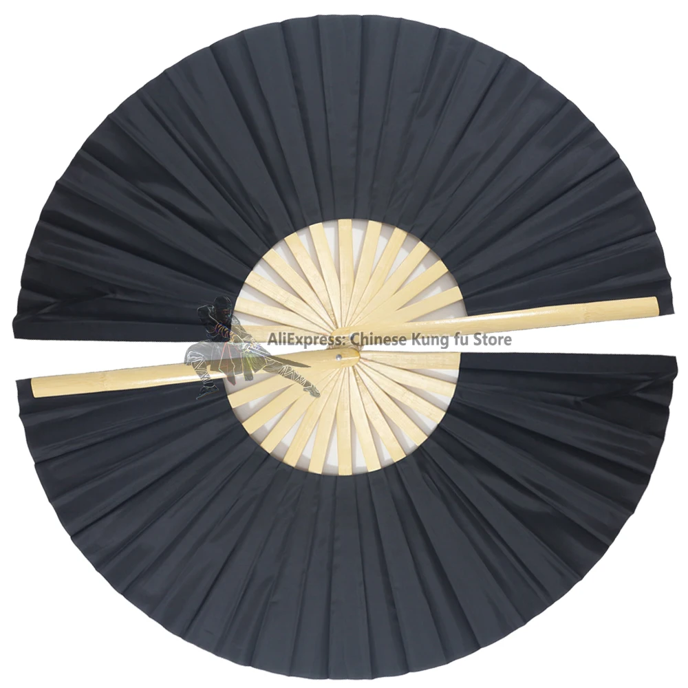 Solid Color Tai Chi Fans Kung fu Fan Martial arts Wushu Training Equipment High Quality Bamboo Big Sound