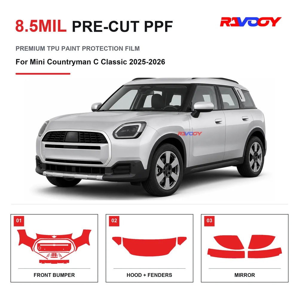 Precut PPF For Mini Countryman C Classic 2025-2026 8.5mil TPU Clear Paint Protection Film Self Healing Hydrophobic UV