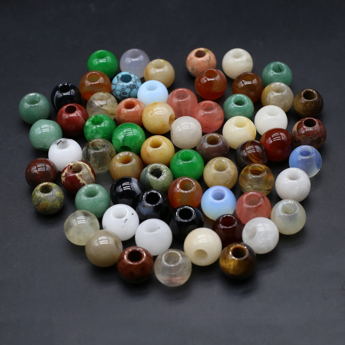 Mix Color Natural Stone Bead Round Shape Agates Beads for Making DIY Jewerly Necklace Earrings Bracelet Accessories 14x12mm