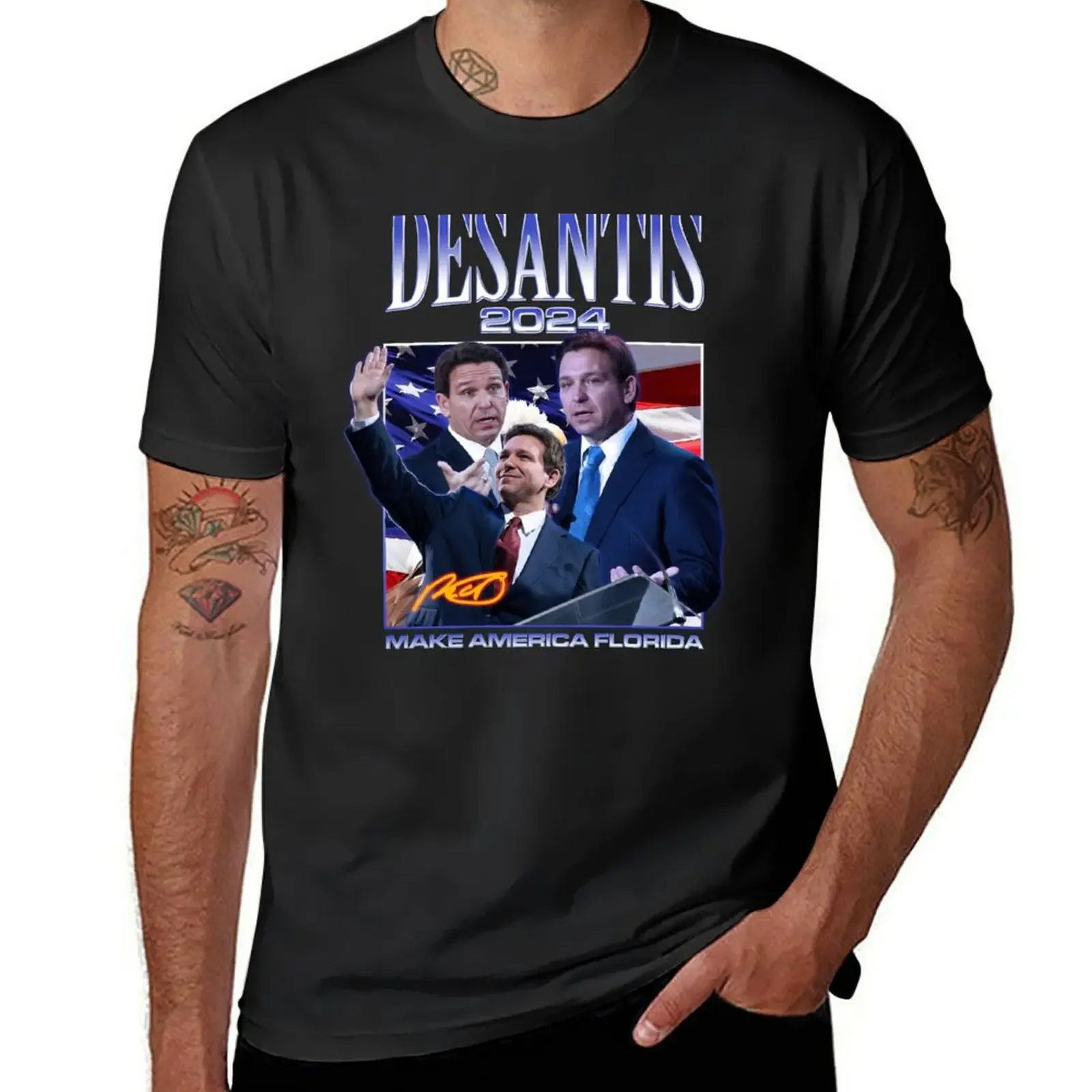 Ron DeSantis 2024 DeSantisland Make America Florida T-Shirt graphics summer clothes tees black t shirts for men