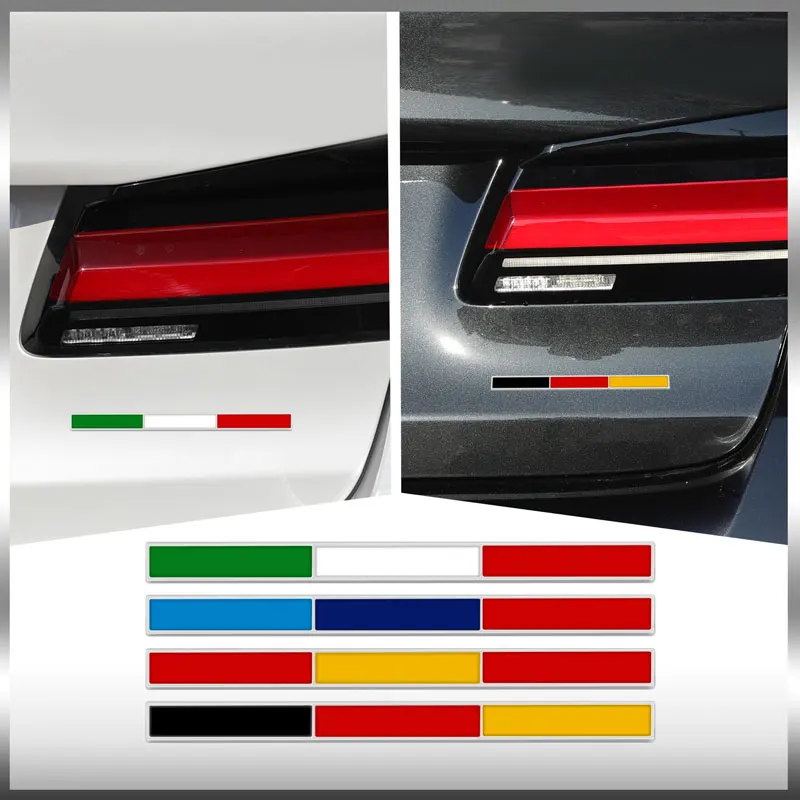 1pcs Germany Spain Italy National Flag Metal Sticker Auto Styling Motorcycle Decor For BMW M Power X1 X3 X5 E30 F10 Accessories