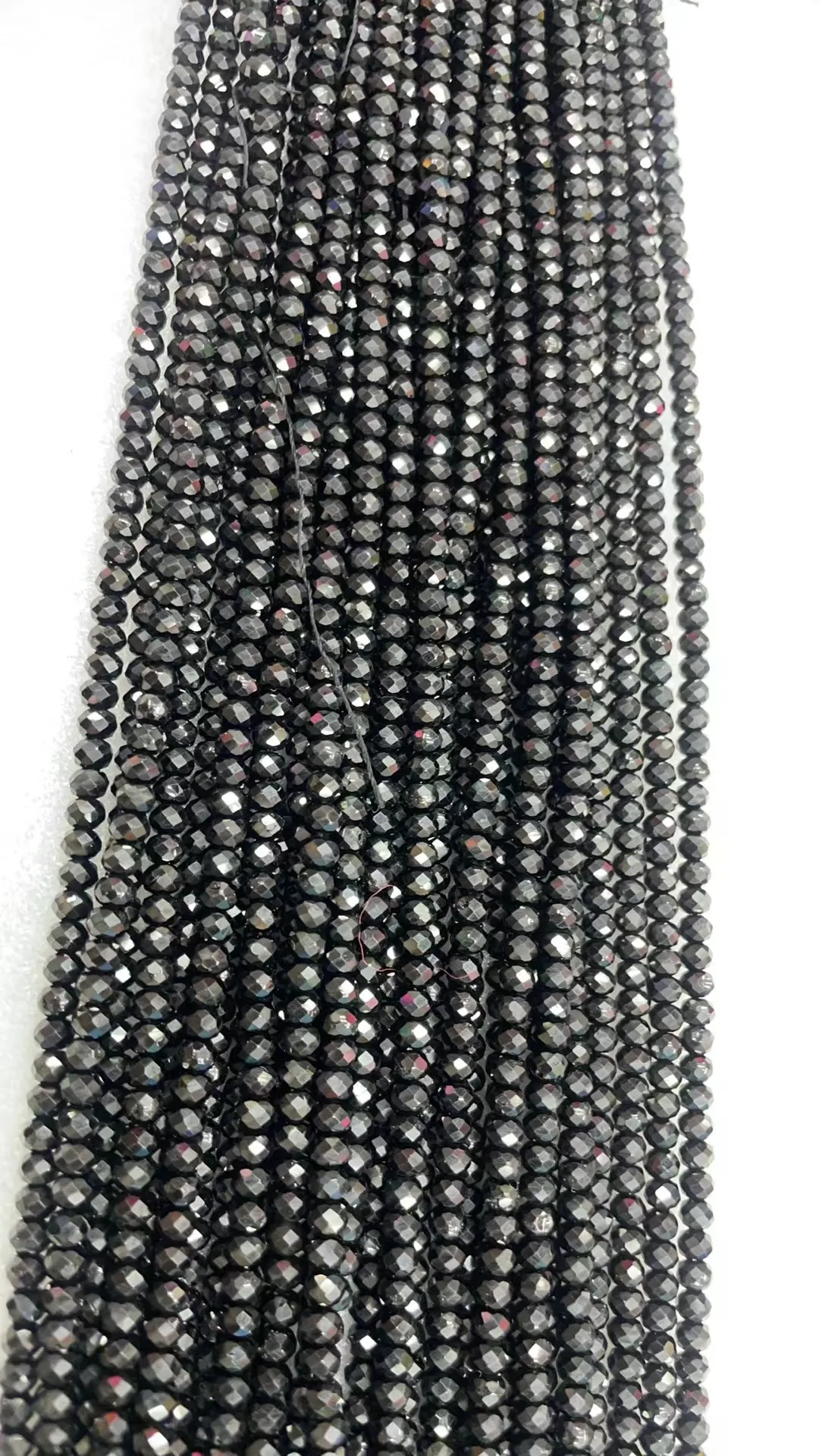 Black pointed crystal bead cut angle 3x4 lengt 39cm