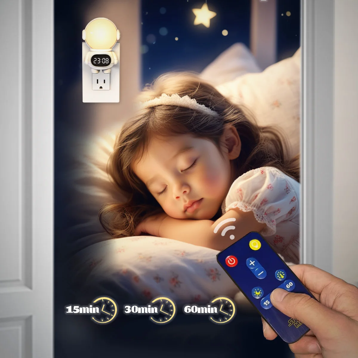 LED Astronaut Night Light Remote Control Wall Lamp Dining Room Study Balcony Aisle Lamps Personality Decorations Spaceman Lights