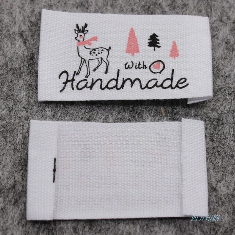 Colorful Cotton Fabric Label: Handmade Sewing DIY Side Tag for Children\'s Clothing Apparel Cotton Neck Label 10PCS