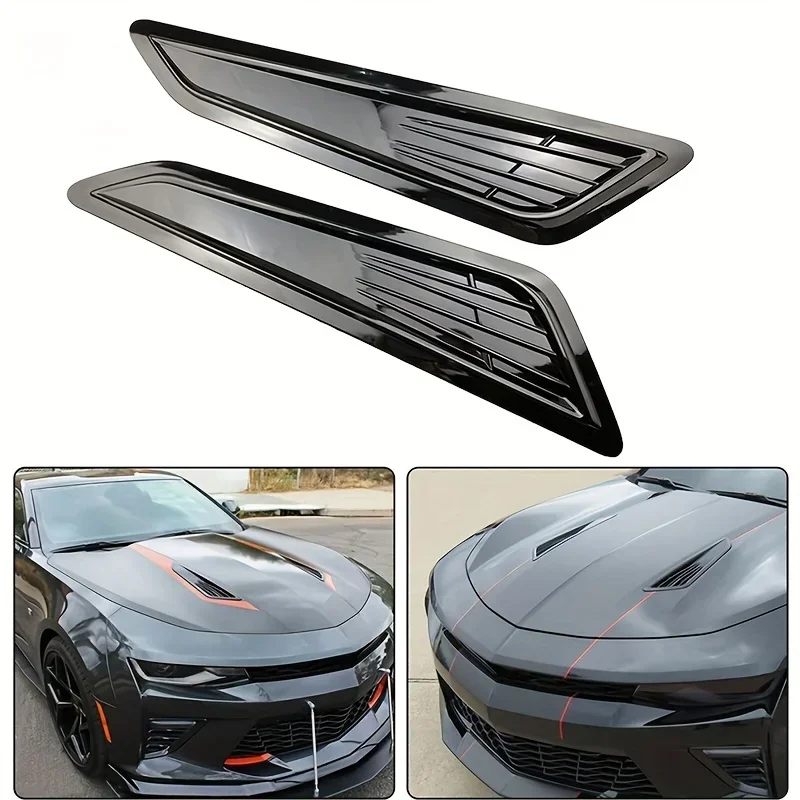 

Pair Car Engine Hood Vent Sticker Bonnet Air Intake Decorative Panel Cover Trim For Chevy Camaro 2016-2018