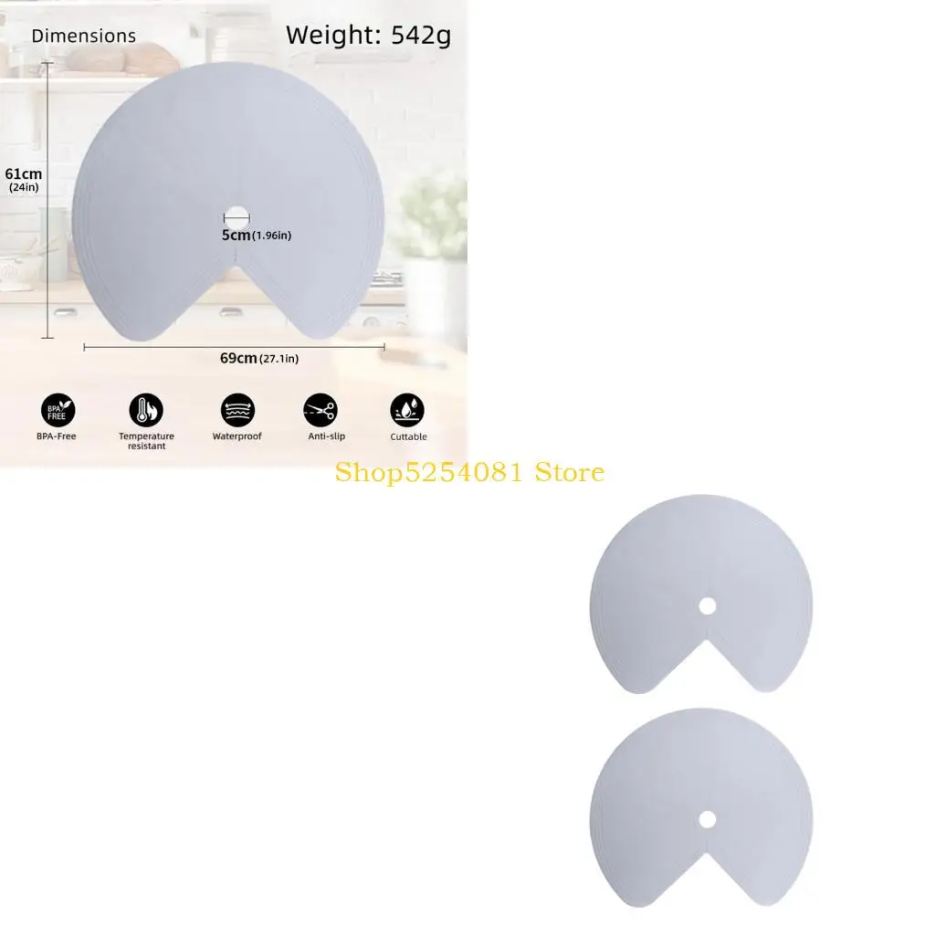 AXYC Textured Cabinet Shelf Cover SetRound Cabinet Pad with Center Opening for Corner Cupboard