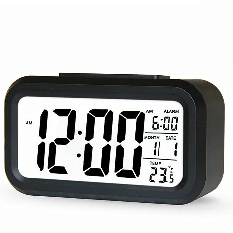 Large LED Backlight Display Clock Digital Alarm Clock Electronic Clock Temperature For Home Office Travel Desktop Decor Clock