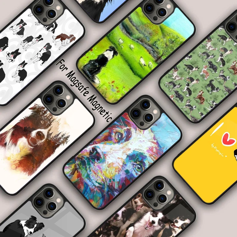 Border Collie Dog Magnetic Phone Case For APPLE iPhone 16 14 13 12 11 Pro Max 15 Plus Wireless Charge With MagSafe Cover