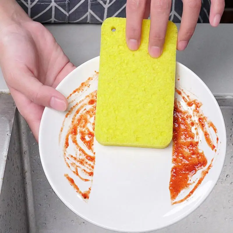 1/5PCS Cleaning Sponge Rubs Compressed Wood Pulp Cotton Wipe Kitchen Dishwashing Sponge Cloth Household Cleaning Tools