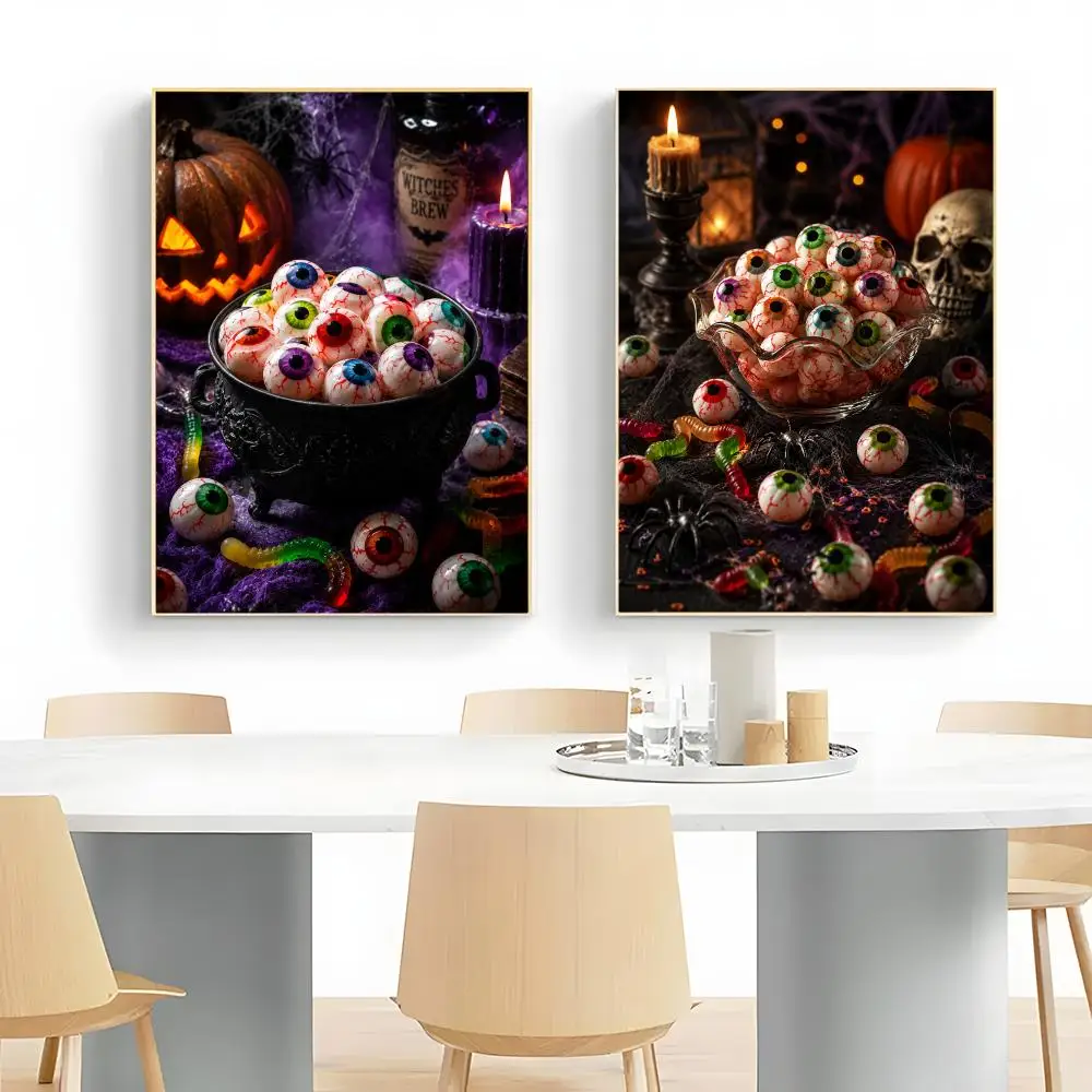 Halloween candy Eyeball Poster Wall Art Print Decorative Mural Home Decor Gift Unframed