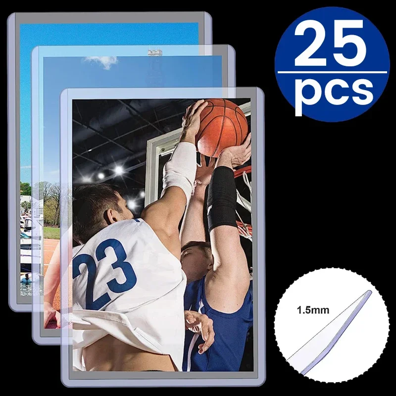 25/10Pcs 35PT Top Loader Card Holder Protector Idol Photo Card Sleeves with Film Trading Card Protection Perfect Fit Holder