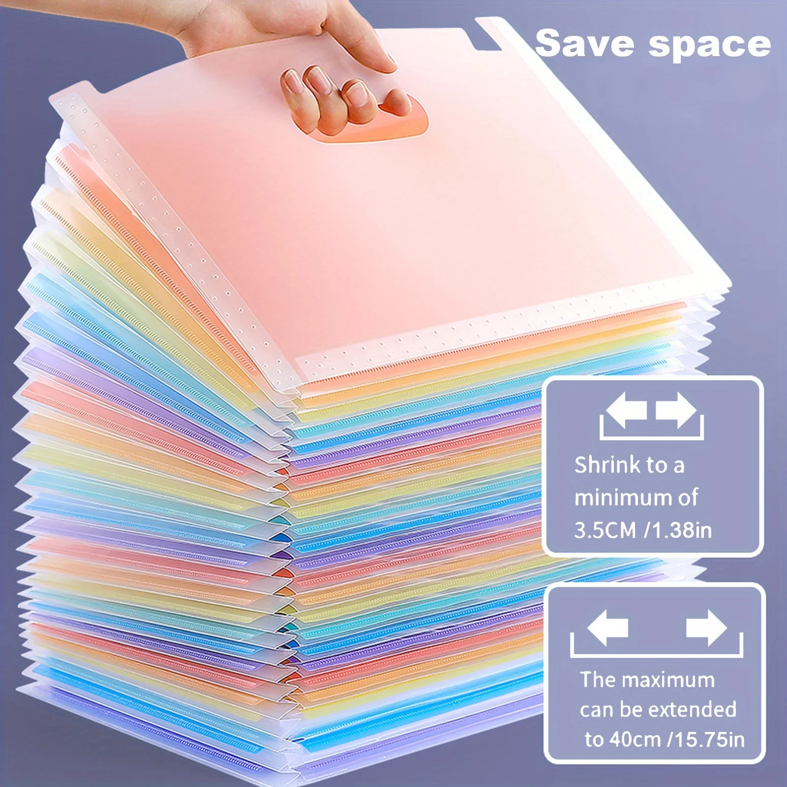 13/25 Layers A4 Folder Standing Document Bag Accordion Multi-Purpose Expandable File Folder Colored Index Tabs for Office School