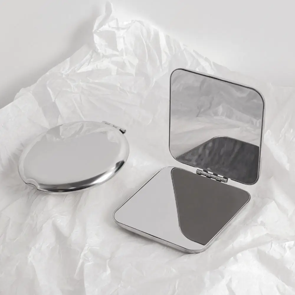 Miroir de poche compact haute définition, miroir de courtoisie pliable, miroir de maquillage confortable, miroir de voyage à main, coins ronds