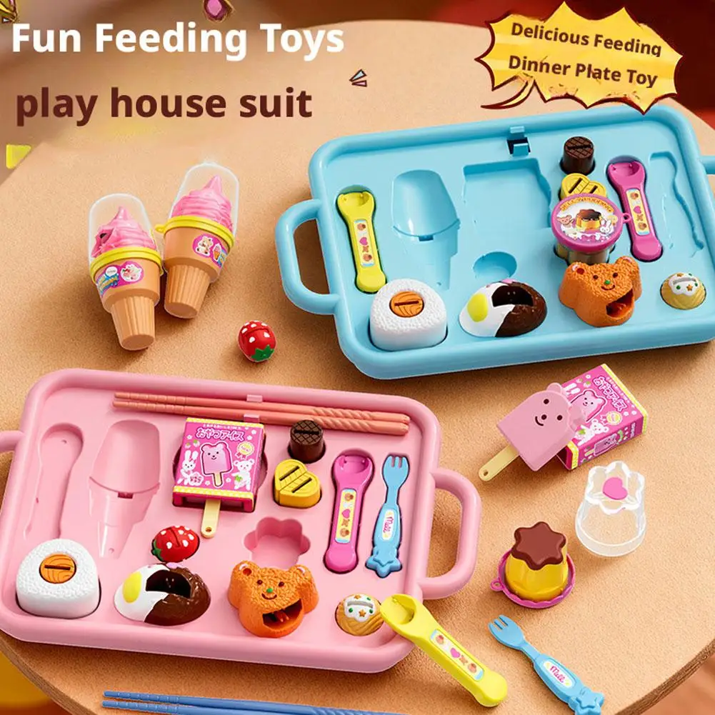 Pudding Feeding House Toys,Early Education Lunch Box Pudding Toy,Children's Pudding Feeding Toy,Children Pretend Play Set Gifts