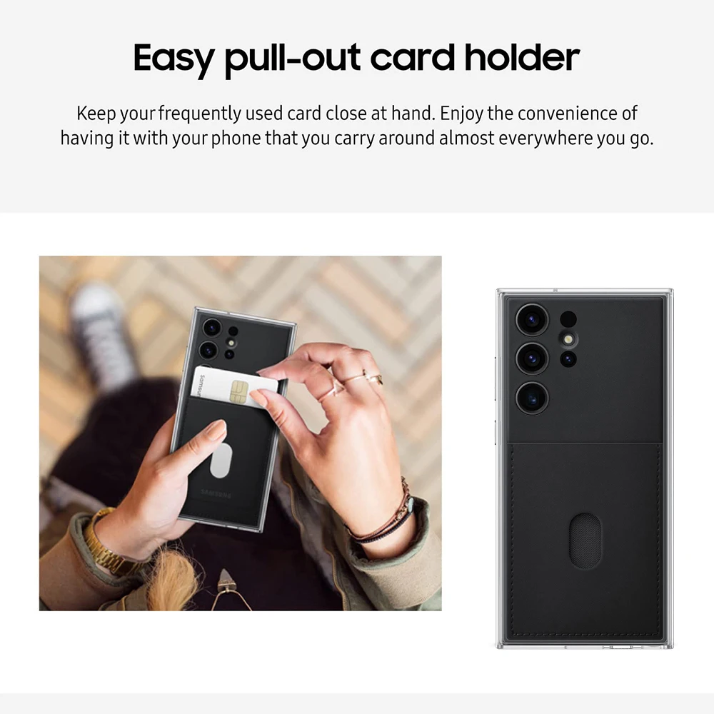 Original Samsung Galaxy S23 Ultra Frame Case EF-MS918 Slim Dual Look Card Slot Phone case for Galaxy S23Ultra Black