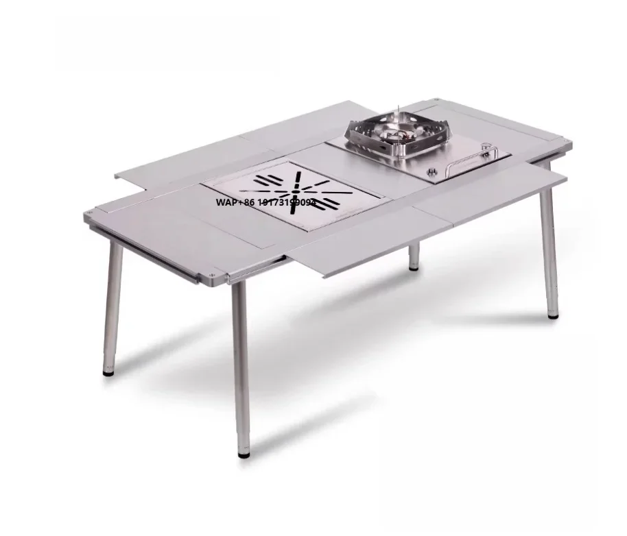

Modern Portable Black & Silver Aluminum IGT Folding Table for Outdoor Camping & Picnic