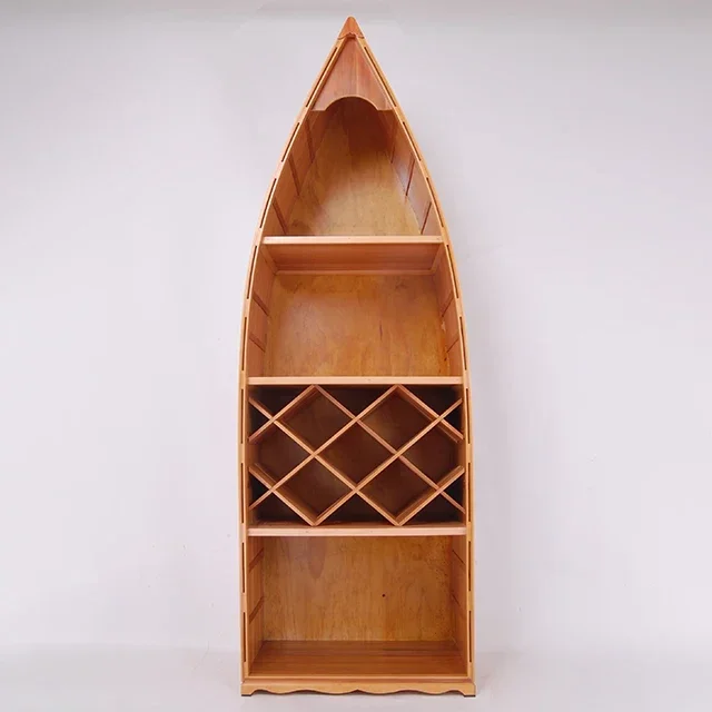 High Quality Wooden Crafts New (Fiberglass Free) Canoe/Boat/Paddle Board with Wine Rack Home Living Room
