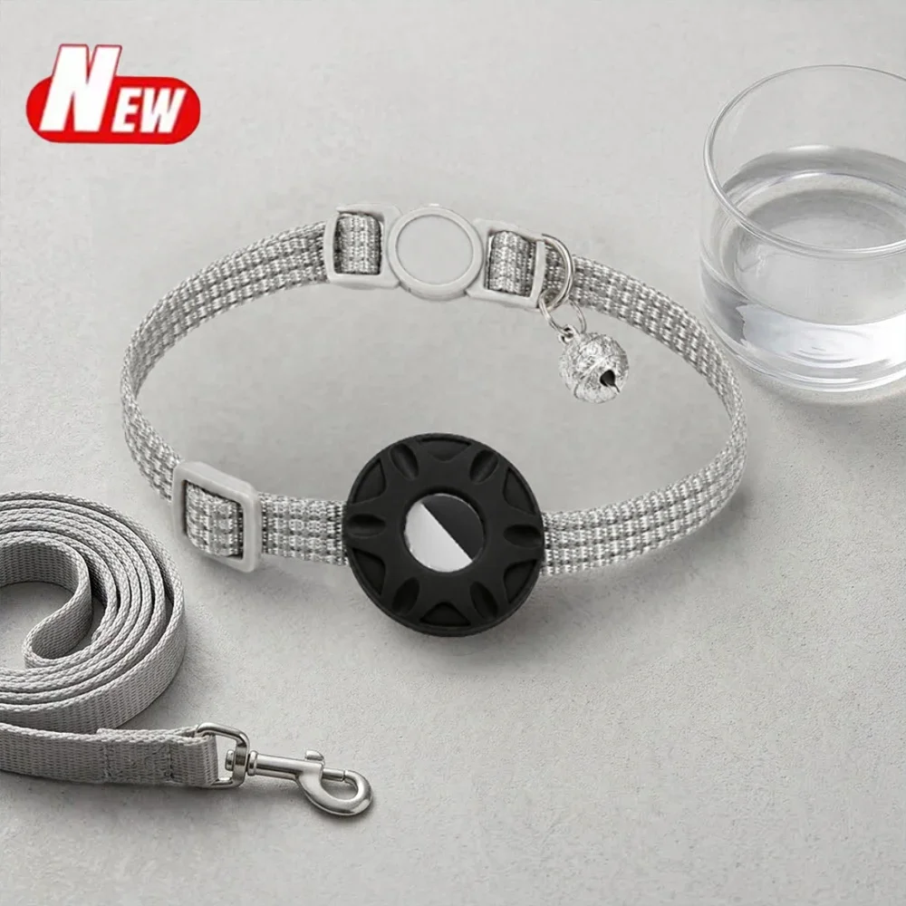 Cat Collar with Tracker Case Cat Collar Separation Function Lightweight Reflective for Cats Kittens Puppies Excluding AirTag