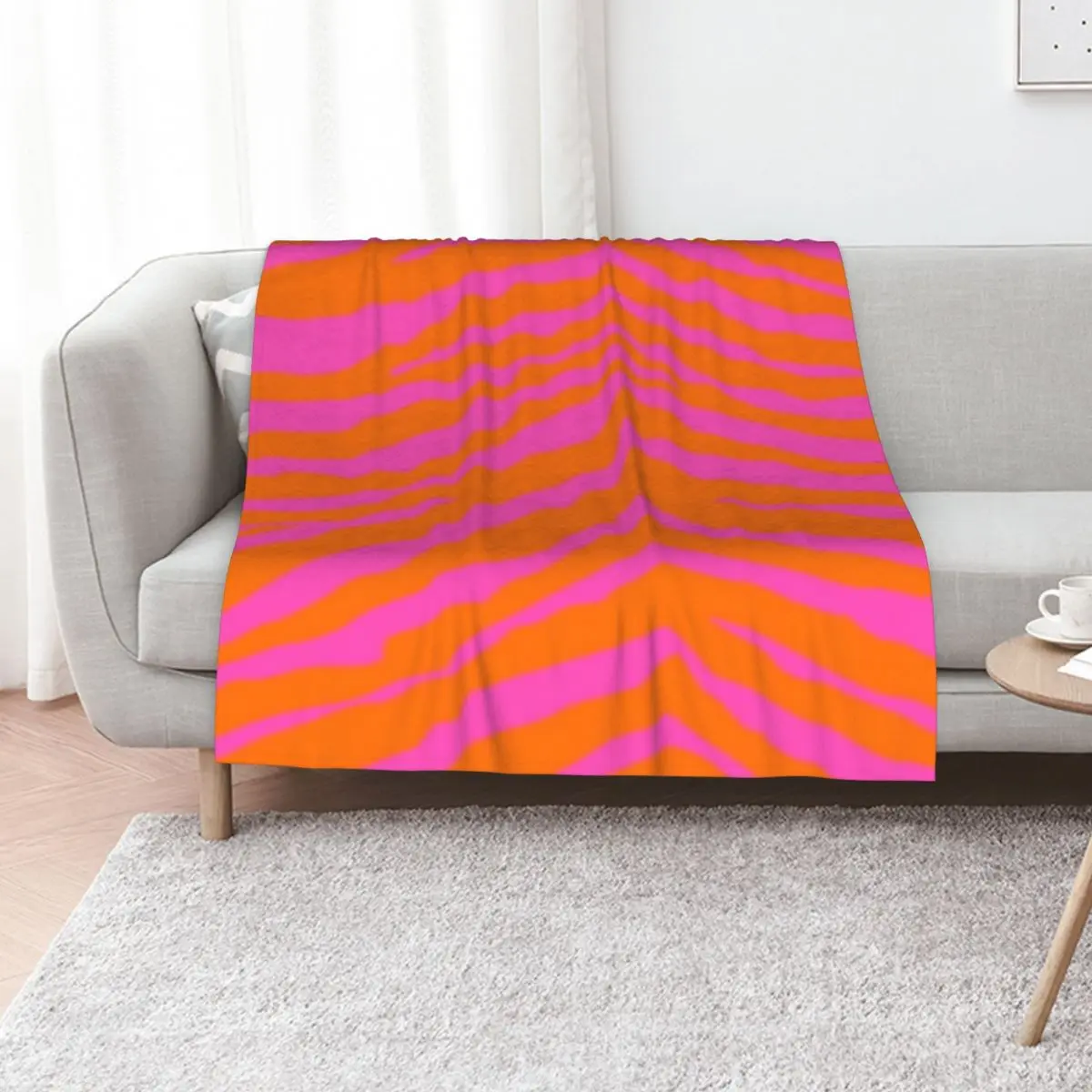 

Pink and orange zebra print Throw Blanket Blankets Sofas Of Decoration warm winter Cute Plaid christmas gifts Blankets