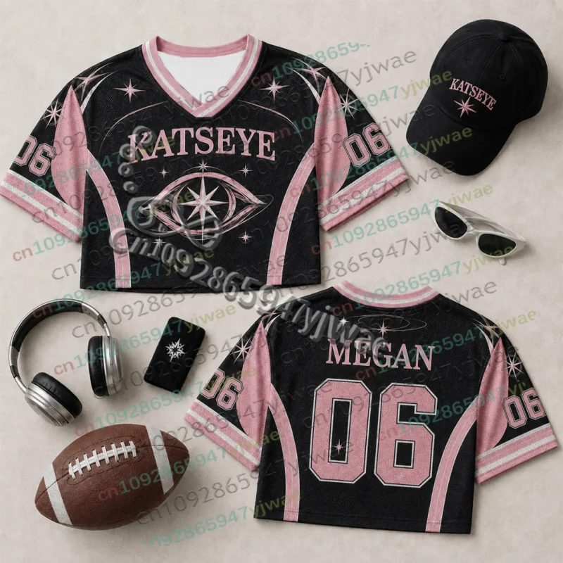 2026 KATSEYE Konzert Unisex Jersey Locker Modisch Yoonchae Lara&Sophia Daniela Fans T-Shirt Herren Damen Strand Crop Tee T-Shirts – Detail 7