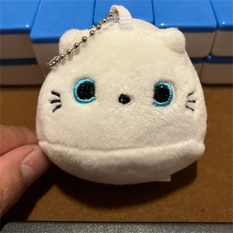 Leite Chá Gato Adorável Chaveiros para Mulheres, Chaveiros Bola De Pelúcia, Jóias Artesanais, Amigos Presente, Decoração Da Bolsa, Bonito