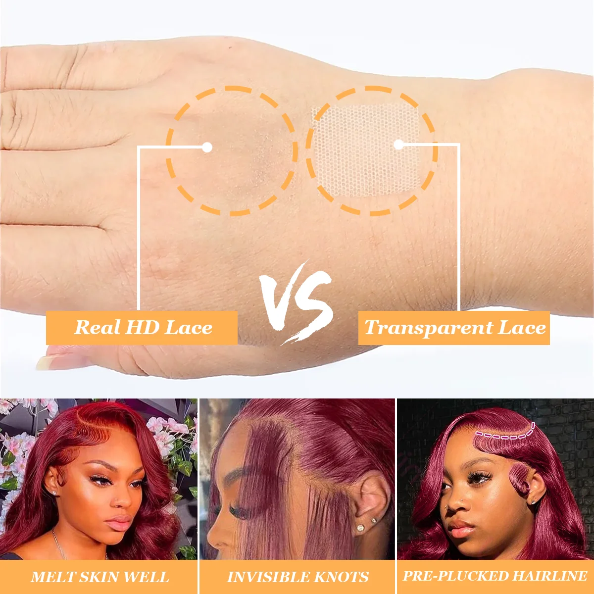 الجسم موجة 13x6 HD الدانتيل الشفاف الباروكة الأمامية 36 بوصة 220% الكثافة 99J بورجوندي ريال البرازيلي خصلات الشعر المستعار الإنسان للنساء