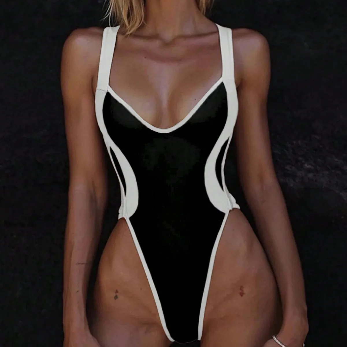 Bandage 2025 Sexy Women One Piece Swimsuit Female Swimwear High Waist Thong Monokini Swimming Suit Bathing Suit Beachwear