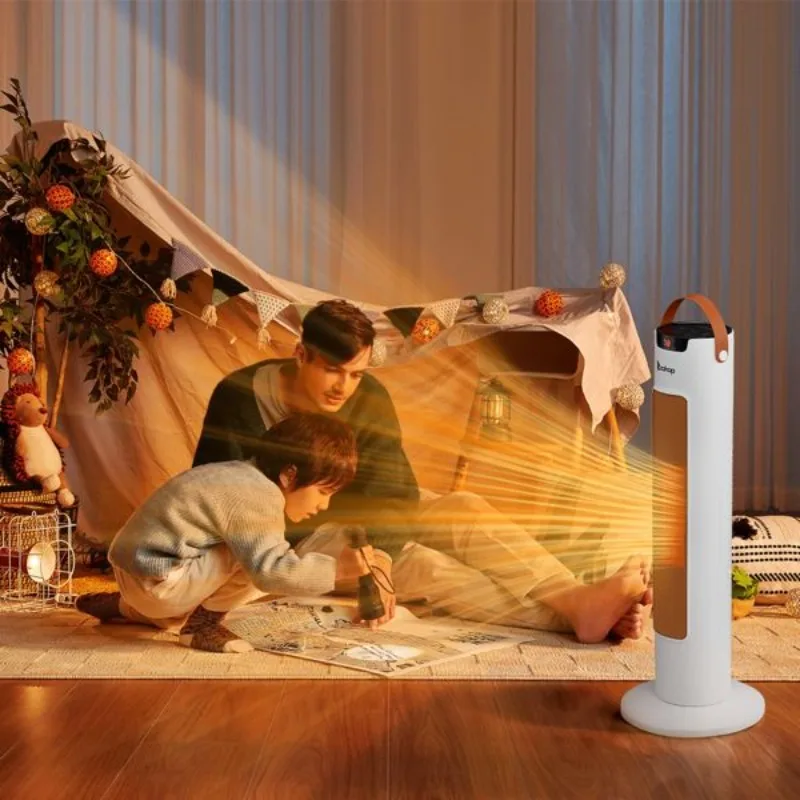 سخان مساحة برجي 24 بوصة 1500 وات، تطبيق واي فاي ذكي، جهاز تحكم عن بعد 60 ° مذبذب 9H مؤقت داخلي للمنزل والمكتب باللون الأبيض #4