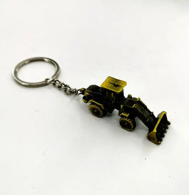 New Cement Tanker Bulldozer Car Keychains Creative 3D Excavator Key Rings Charm Toys Key Chain Party Gift Jewelry