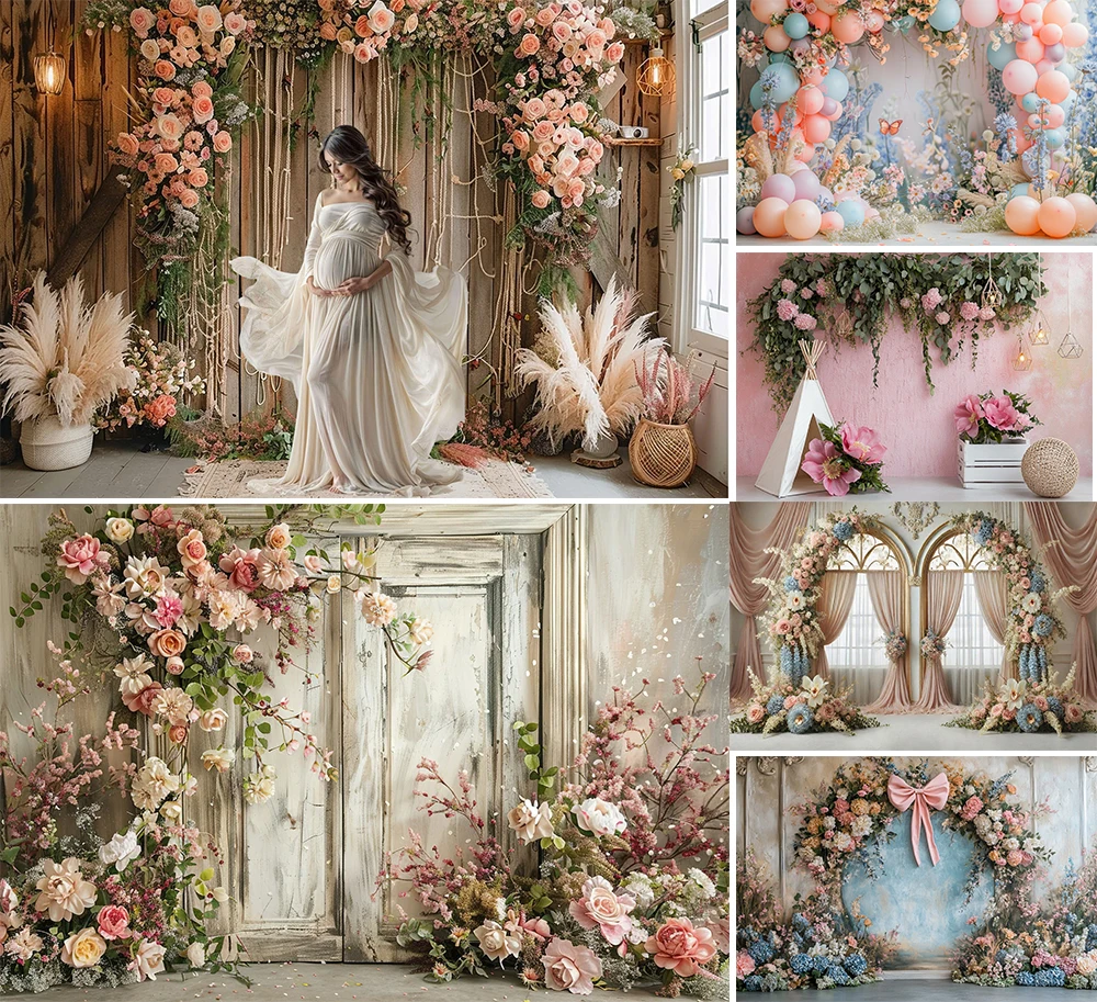 

Розовый цветочный арка в стиле бохо, настенный фон для фотосъемки, декор окна комнаты, день рождения, свадьба, портретный декор для беременных, студийный фон