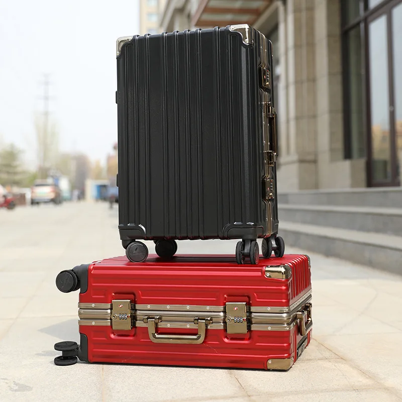 Valise à Roulettes avec Cadre en Aluminium pour Homme et Femme, Sacs de Voyage, Cabine, 20 Pouces de Haut Niveau d'Apparence, Valise à Roulettes avec Mot de Passe, Nouvelle Collection