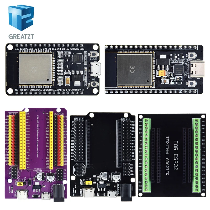 ESP32 Development Board TYPE-C/MICRO USB CP2102 WiFi+Bluetooth Dual Core ESP32-DevKitC-32 ESP-32 Expansion Board 38PINS